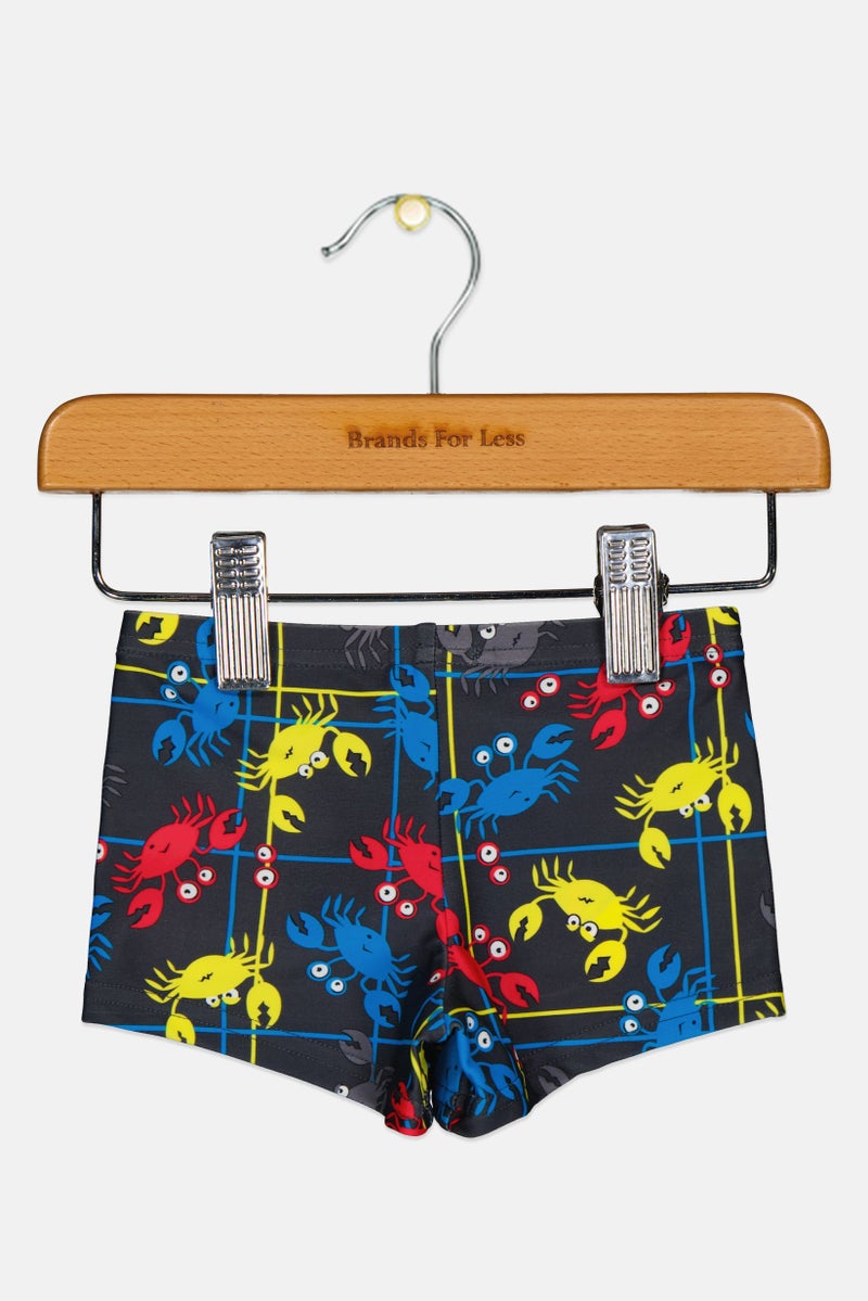 ZOGGS Toddlers Boy Allover Print Crab Hip Race Swim Shorts, Multicolor - Image 2