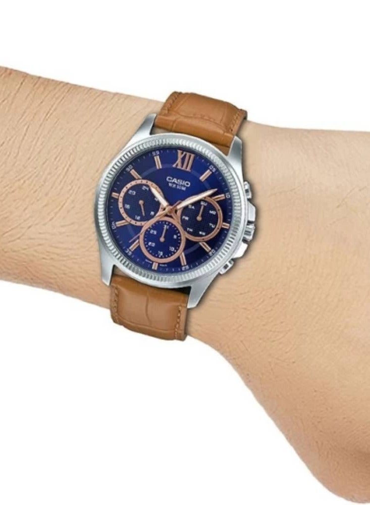 CASIO Quartz Multi-Function Leather Strap Men's Watch - Image 2