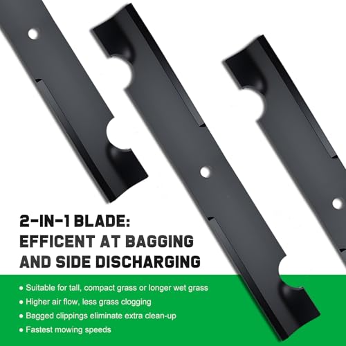Grasscool 038-0005-00 54 inch Magnum MZ Zero Turn Mower Blades Compatible with Bad Boy Maverick ZTR ZT Elite 54" Lawnmower Replace for 038-0001-00 - Image 4