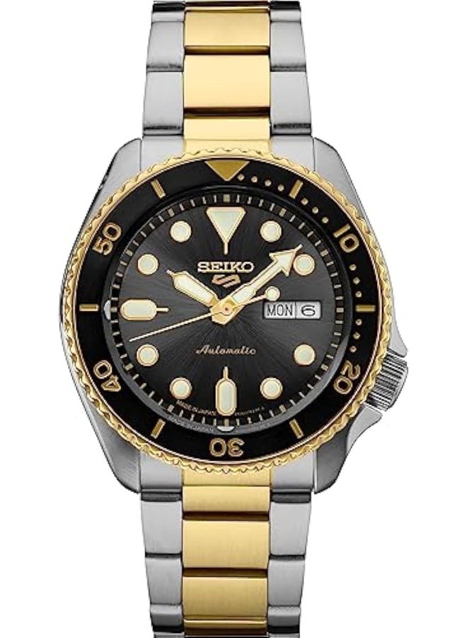 Seiko سايكو SRPK22، ساعة رياضية للرجال، GMT، ميكانيكية، أوتوماتيكية، ستانلس، بتصميم ثنائي اللون، قرص رمادي، مقاومة للماء حتى 100م