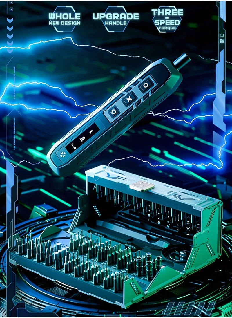 EzzySo Electric Screwdriver Set 180 in 1 Smart Cordless Screwdriver Kit 3 Torque Power Screwdrivers with 162 Precision Bits for Computer Laptop Phone PS5 Xbox Watch Jewelry Eyeglasses  - Image 2