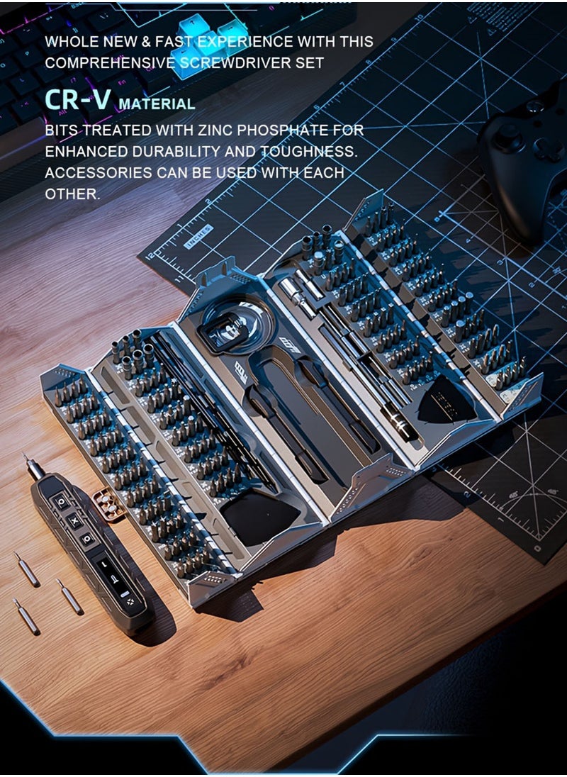 EzzySo Electric Screwdriver Set 180 in 1 Smart Cordless Screwdriver Kit 3 Torque Power Screwdrivers with 162 Precision Bits for Computer Laptop Phone PS5 Xbox Watch Jewelry Eyeglasses  - Image 5
