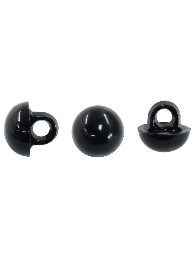 Seimneire 100 Pcs 9mm Plastic Safety Eyes Black Doll Eyes, Bear Doll Eyes Mushroom Buttons Domed Eyes, Small Craft Buttons Round Eyes for Toy Crochet Sewing - Image 3