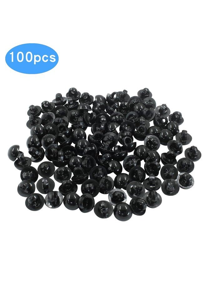 Seimneire 100 Pcs 9mm Plastic Safety Eyes Black Doll Eyes, Bear Doll Eyes Mushroom Buttons Domed Eyes, Small Craft Buttons Round Eyes for Toy Crochet Sewing - Image 2