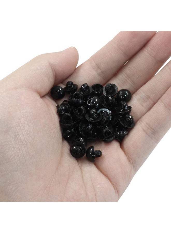 Seimneire 100 Pcs 9mm Plastic Safety Eyes Black Doll Eyes, Bear Doll Eyes Mushroom Buttons Domed Eyes, Small Craft Buttons Round Eyes for Toy Crochet Sewing - Image 4