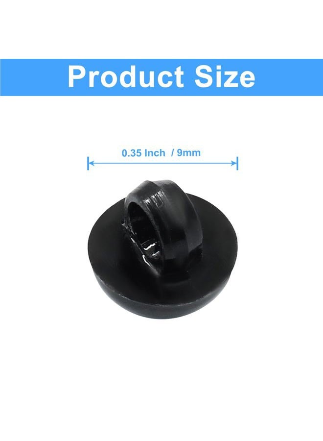 Seimneire 100 Pcs 9mm Plastic Safety Eyes Black Doll Eyes, Bear Doll Eyes Mushroom Buttons Domed Eyes, Small Craft Buttons Round Eyes for Toy Crochet Sewing - Image 5