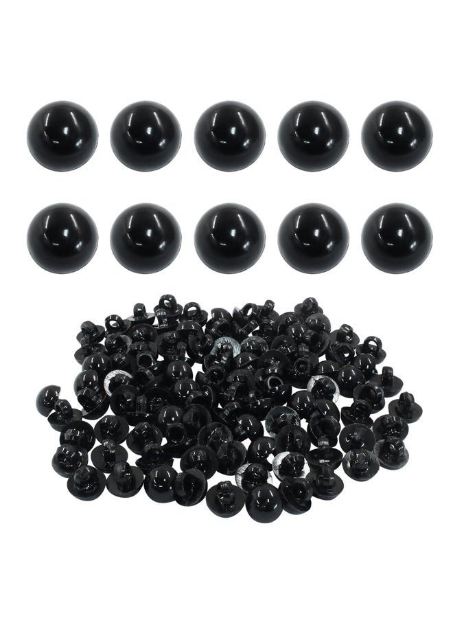 Seimneire 100 Pcs 9mm Plastic Safety Eyes Black Doll Eyes, Bear Doll Eyes Mushroom Buttons Domed Eyes, Small Craft Buttons Round Eyes for Toy Crochet Sewing - Image 1