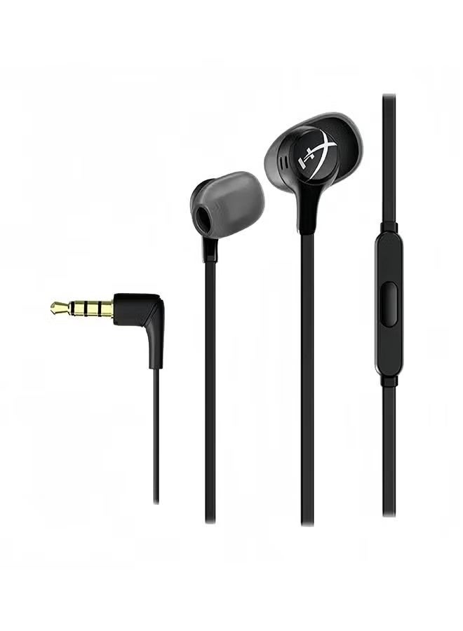 هايبركس سماعات الأذن السحابية HyperX II للألعاب في الأذن مع ميكروفون - جاك 3.5 ملم ، خفيفة الوزن ومتانة لألعاب FPS المحمولة والكمبيوتر الشخصي ، مثالية للاعبين PUBG و CSGO الأسود - Image 1