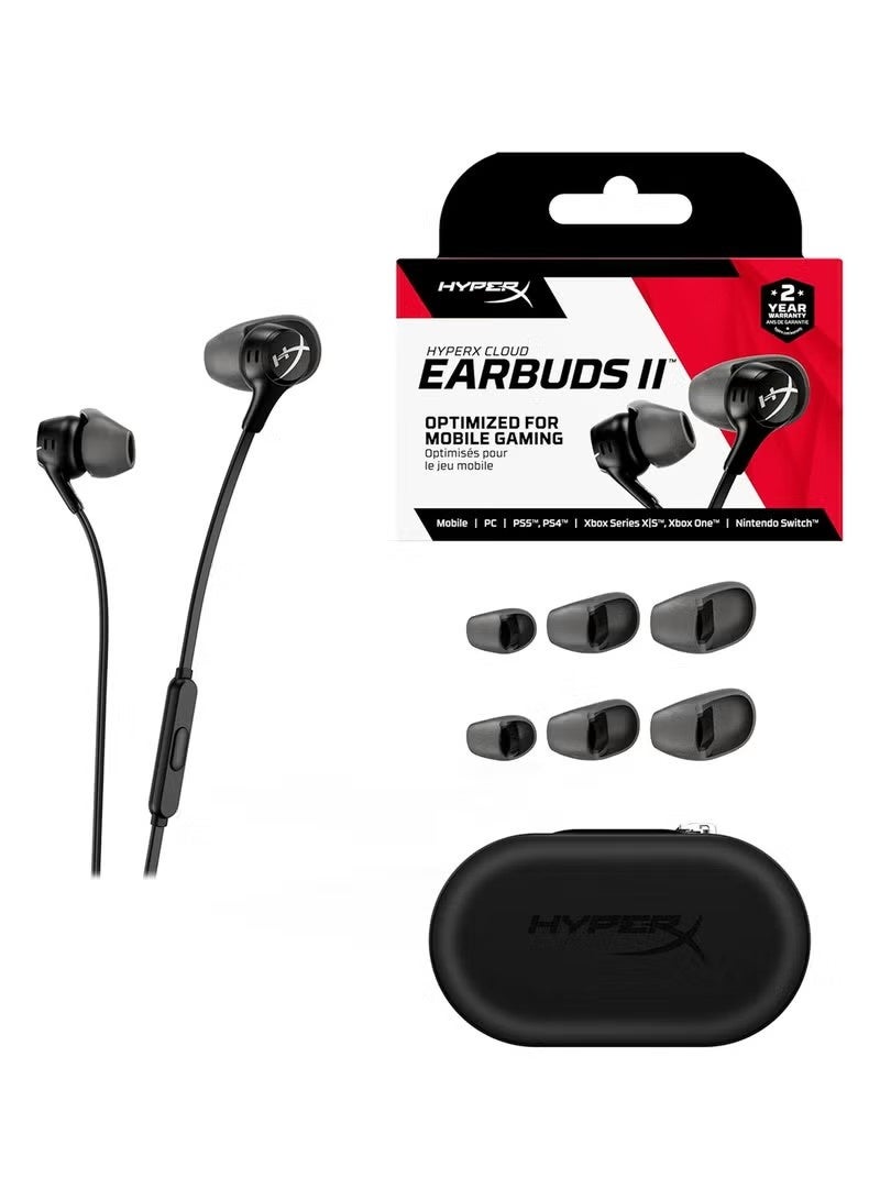 هايبركس سماعات الأذن السحابية HyperX II للألعاب في الأذن مع ميكروفون - جاك 3.5 ملم ، خفيفة الوزن ومتانة لألعاب FPS المحمولة والكمبيوتر الشخصي ، مثالية للاعبين PUBG و CSGO الأسود - Image 3