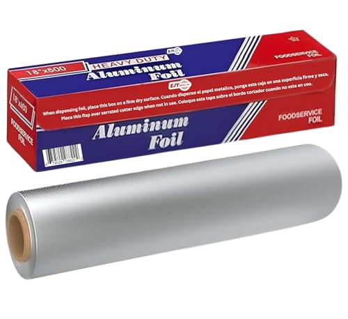 EJY IMPORT 18 x 500 Feet Heavy Duty Aluminum Foil Wrap Commercial Grade for Food Service Industry Aluminum Silver Foil for Cooking Baking Roasting BBQ Parties 18x 500 Feet Long 1 - Image 2