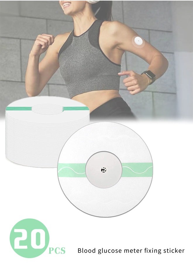 Lemon 20 Pieces Waterproof Sensor Covers for Freestyle Libre1/2/3 Sweatproof CGM Sensors Adhesive Patches, Adhesive Waterproof Patches Transparent Breathable Sensor Fixing Stickers Anti-Drop Sports Patches  - Image 1