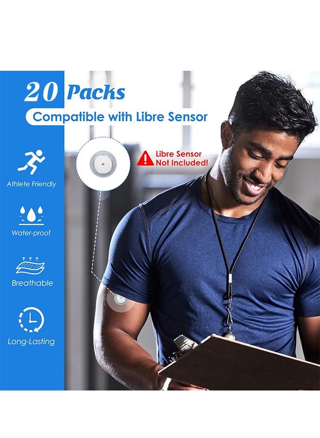 Lemon 20 Pieces Waterproof Sensor Covers for Freestyle Libre1/2/3 Sweatproof CGM Sensors Adhesive Patches, Adhesive Waterproof Patches Transparent Breathable Sensor Fixing Stickers Anti-Drop Sports Patches  - Image 3