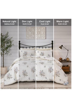 Donetella Printed Comforter Set 7-Pcs King Size 260 X 240 Cms All Season Double Bed Bedding Set With Removable Filler And Down Alternative Filling, Moon Mist  - Image 5