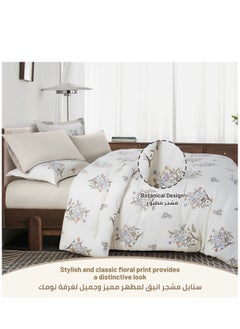 Donetella Printed Comforter Set 7-Pcs King Size 260 X 240 Cms All Season Double Bed Bedding Set With Removable Filler And Down Alternative Filling, Moon Mist  - Image 3