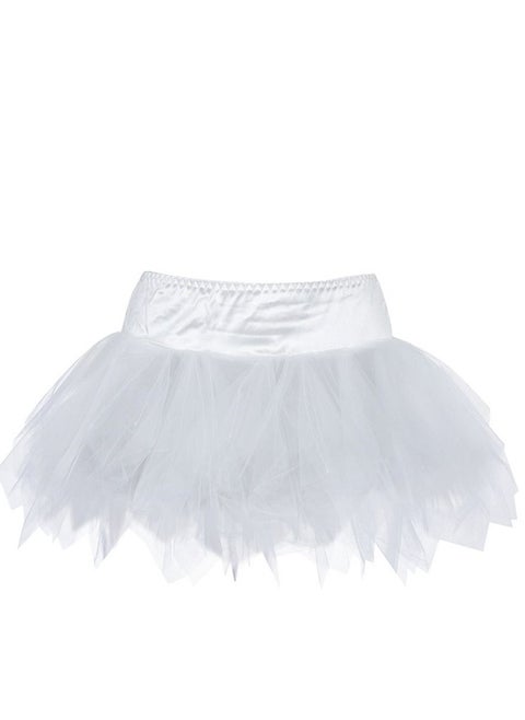 Solid Color Minimalist Corset Skirts White