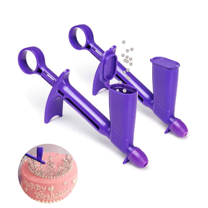 YAOJOE 2 Pack Plastic Pearl Applicator 2 Sizes Convenient and Fast Edible Pearls Fondant Cake Decorating Tool for Sugar Balls Craft Cake Baking Decoration Etc