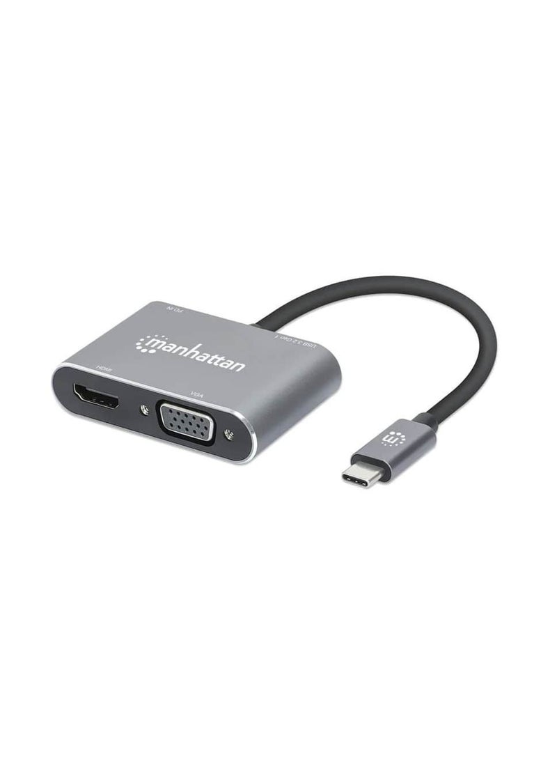 Manhattan 130691 USB-C to HDMI/VGA 4-in-1 Docking Converter With Power Delivery - Image 1