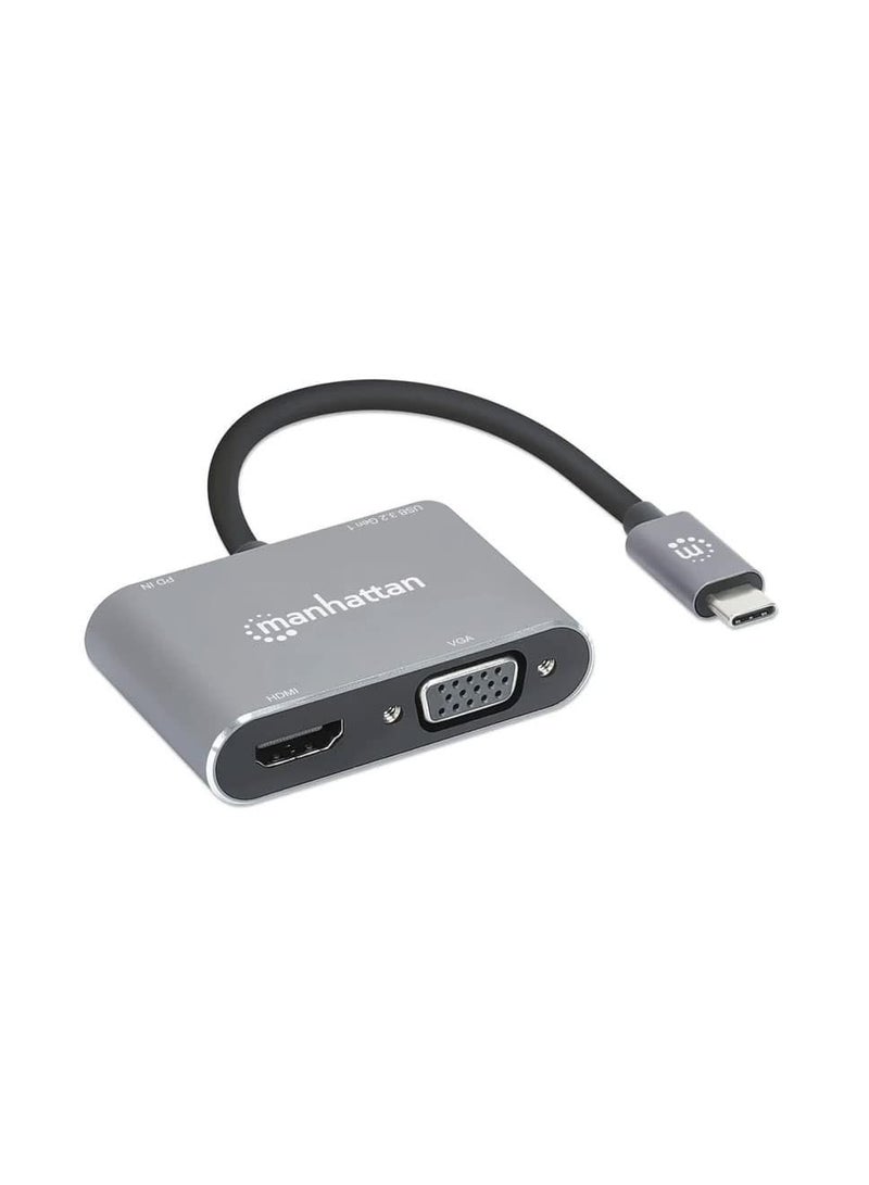 Manhattan 130691 USB-C to HDMI/VGA 4-in-1 Docking Converter With Power Delivery - Image 2