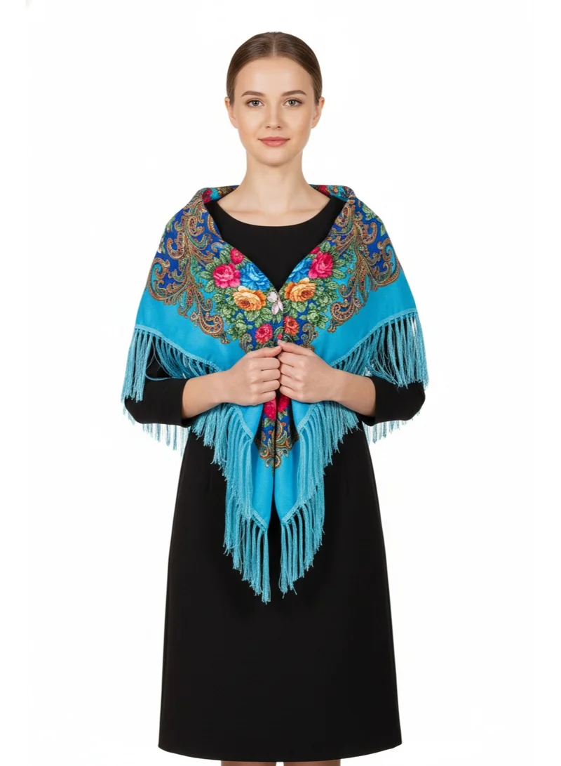 D'Daniela Agnessa Women's Eastern European Cotton Tassel Shawl