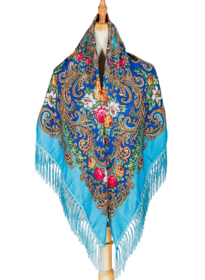D'Daniela Agnessa Women's Eastern European Cotton Tassel Shawl - Image 1