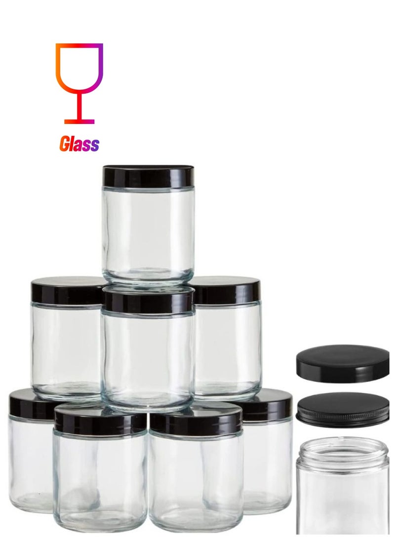 Piccasio - PICCASIO™ Round Glass Jar, Reusable Food Storage Containers with Lids, Empty Canister Set, Modern Decorative Canning Jar with Wide Mouth for Coffee, Spice, Candy, Cookie, Herbs, Powder, Liquid, - Image 1