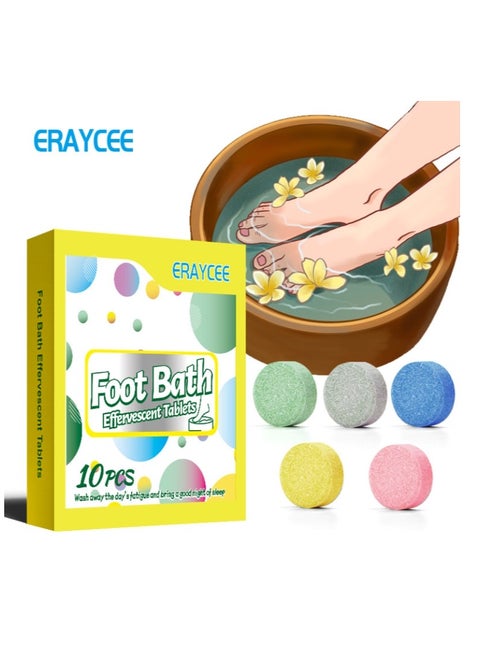 10 Pcs Foot Soak Spa Tablets Foot Care Foot Spa Relax Massage Tablets Foot Care Relax Massage, Cleansing Tablets Helps Restore Foot Health, Promote Metabolism