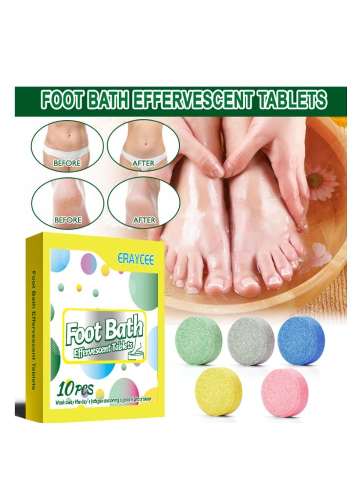 ERAYCEE - 10 Pcs Foot Soak Spa Tablets Foot Care Foot Spa Relax Massage Tablets Foot Care Relax Massage, Cleansing Tablets Helps Restore Foot Health, Promote Metabolism - Image 1