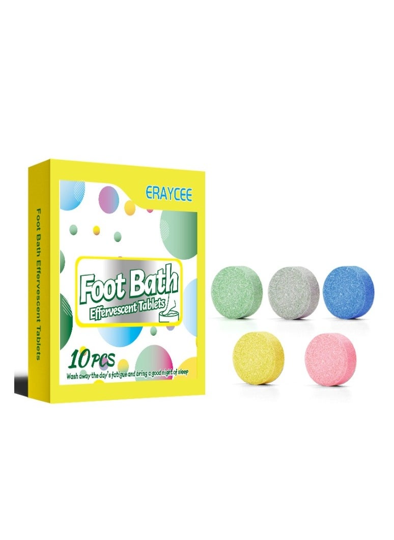 ERAYCEE - 10 Pcs Foot Soak Spa Tablets Foot Care Foot Spa Relax Massage Tablets Foot Care Relax Massage, Cleansing Tablets Helps Restore Foot Health, Promote Metabolism - Image 1