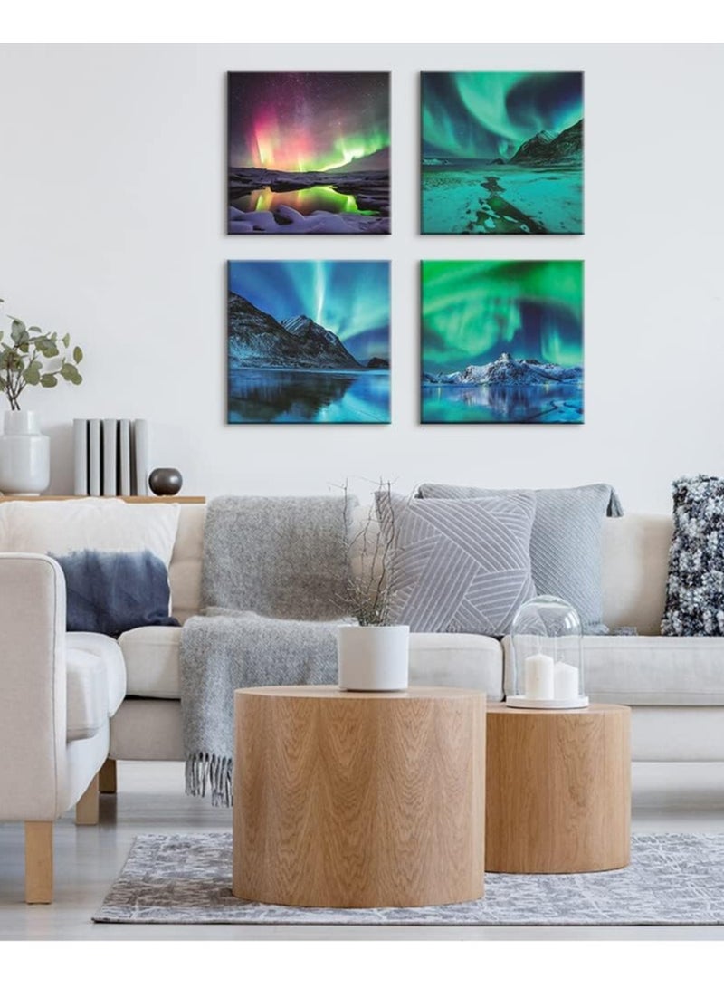 Decorior Modern art panel, 4 pieces, 60X60CM, 30mm thick, high-quality digital printing - UV layer to protect colors - decoration for rooms, offices, and gifts - easy to install - no nails required, self-adhesive - Image 4