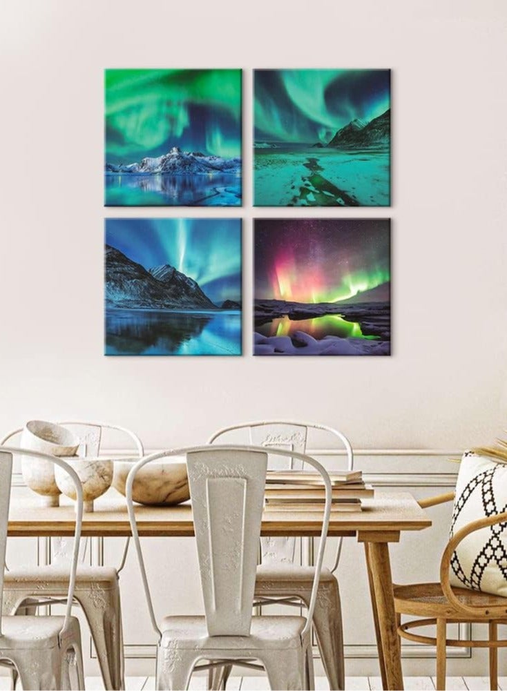 Decorior Modern art panel, 4 pieces, 60X60CM, 30mm thick, high-quality digital printing - UV layer to protect colors - decoration for rooms, offices, and gifts - easy to install - no nails required, self-adhesive - Image 5