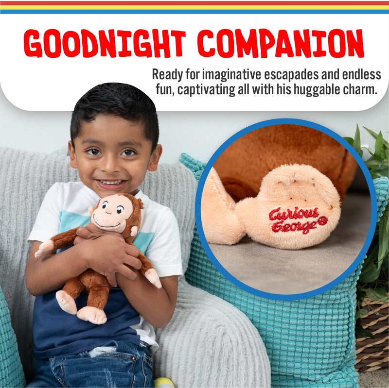 Kids Preferred Curious George Monkey Stuffed Animal Plush Toys Soft Cutest Cuddle Plushie Gifts for Baby and Toddler Boys and Girls - 8 Inches - Image 4