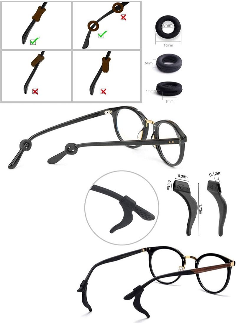 12 Pairs Glasses Holder Silicone Glasses Temple Holder Anti-Slip Protector Comfort Glasses Glasses Holder Glasses Stopper for Sports， Learning (Black，Clea，Brown 4 Designs) - pzsku/Z3FFD6143FB233004407BZ/45/_/1668507226/35fb995d-0867-4beb-9f41-3569d12ed4bc