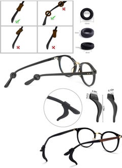 Aikanbo 12 Pairs Glasses Holder Silicone Glasses Temple Holder Anti-Slip Protector Comfort Glasses Glasses Holder Glasses Stopper for Sports， Learning (Black，Clea，Brown 4 Designs)  - Image 4