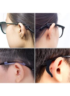 Aikanbo 12 Pairs Glasses Holder Silicone Glasses Temple Holder Anti-Slip Protector Comfort Glasses Glasses Holder Glasses Stopper for Sports， Learning (Black，Clea，Brown 4 Designs)  - Image 5