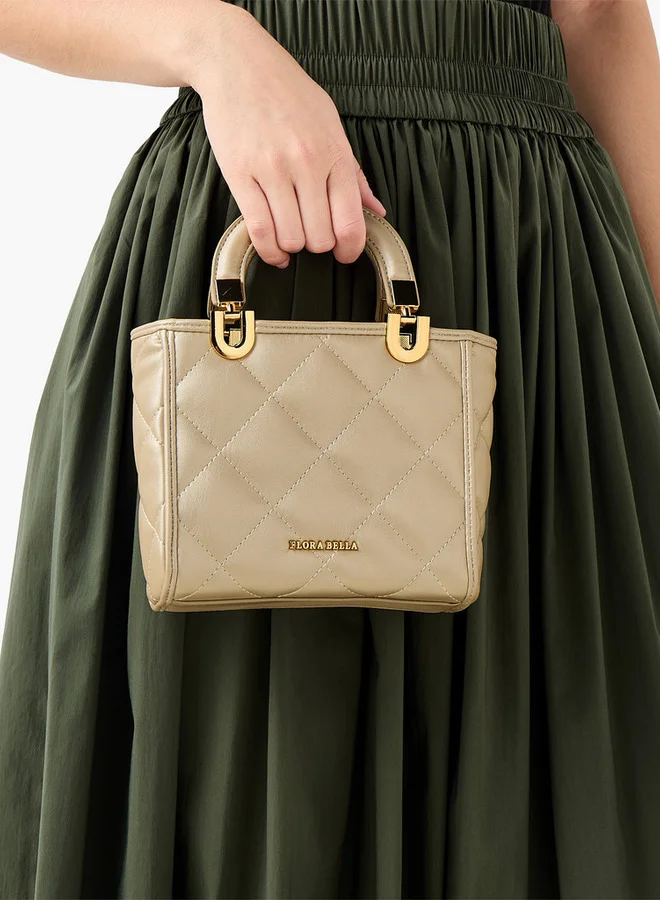 Flora Bella By Shoexpress Quilted Crossbody Bag with Detachable Shoulder Strap