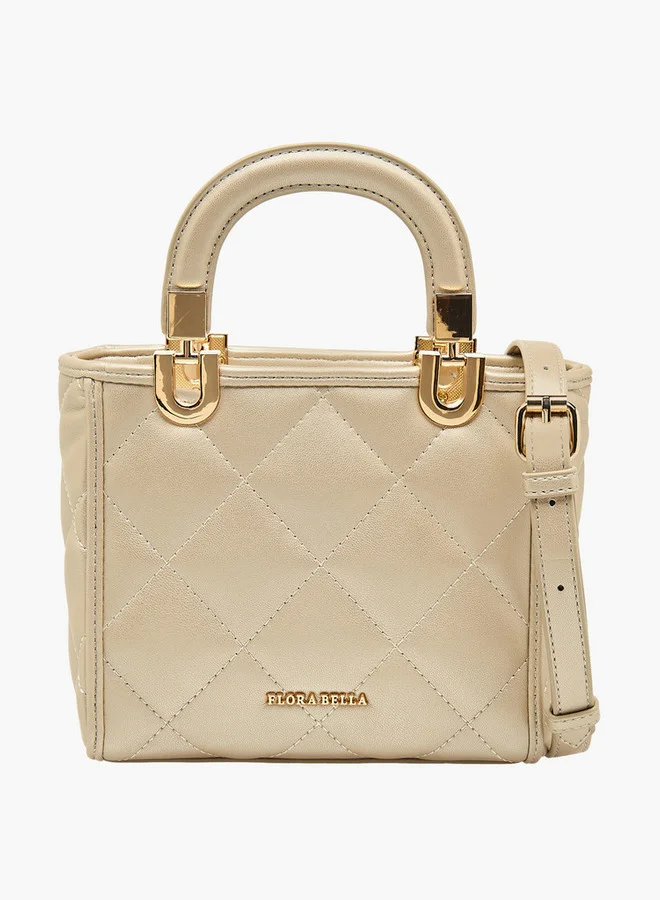 Flora Bella By Shoexpress Quilted Crossbody Bag with Detachable Shoulder Strap