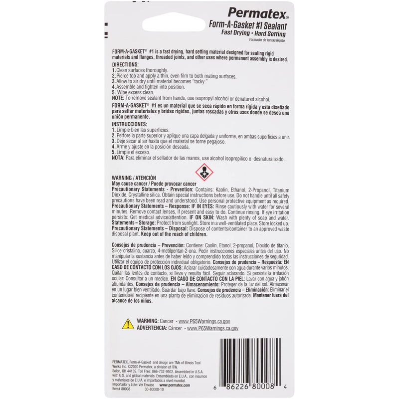 Permatex 80008 Form-A-Gasket #1 Sealant, 3 oz. - Image 2
