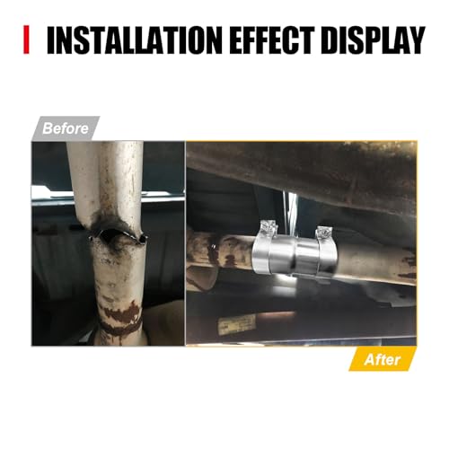 Peastorm 2.5 to 2.75 Inch Exhaust Adapter, 2.5" ID to 2.75" ID Exhaust Reducer Connector Pipe with Clamp - Image 5