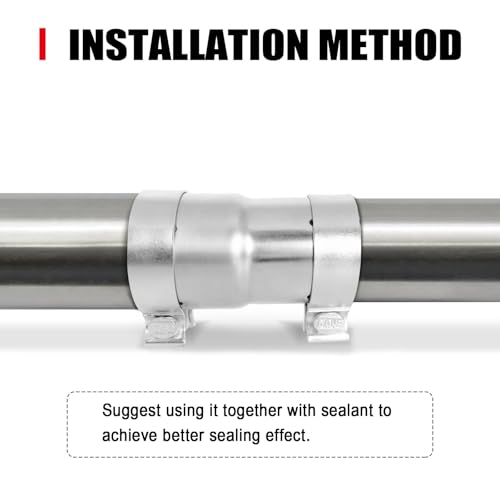 Peastorm 2.5 to 2.75 Inch Exhaust Adapter, 2.5" ID to 2.75" ID Exhaust Reducer Connector Pipe with Clamp - Image 4