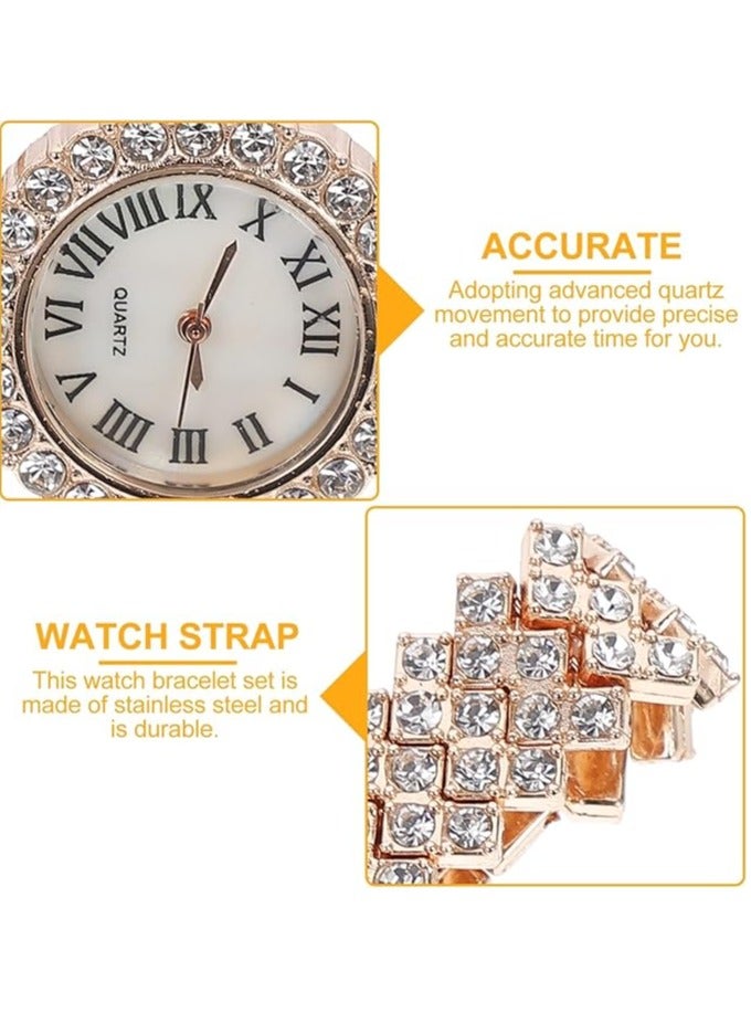 Ladies Wristwatch and Bracelet Luxury Set Exquisite and Fashionable Casual Women's Quartz Diamond Watch  - Image 5