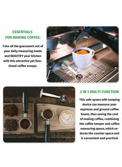 NIBEMINENT Coffee Scoop Stainless Steel Espresso Tamper 51 mm Two in One Measuring and for Bean Press Grinding Pressing, 15 ml 2 Pieces  - Image 4