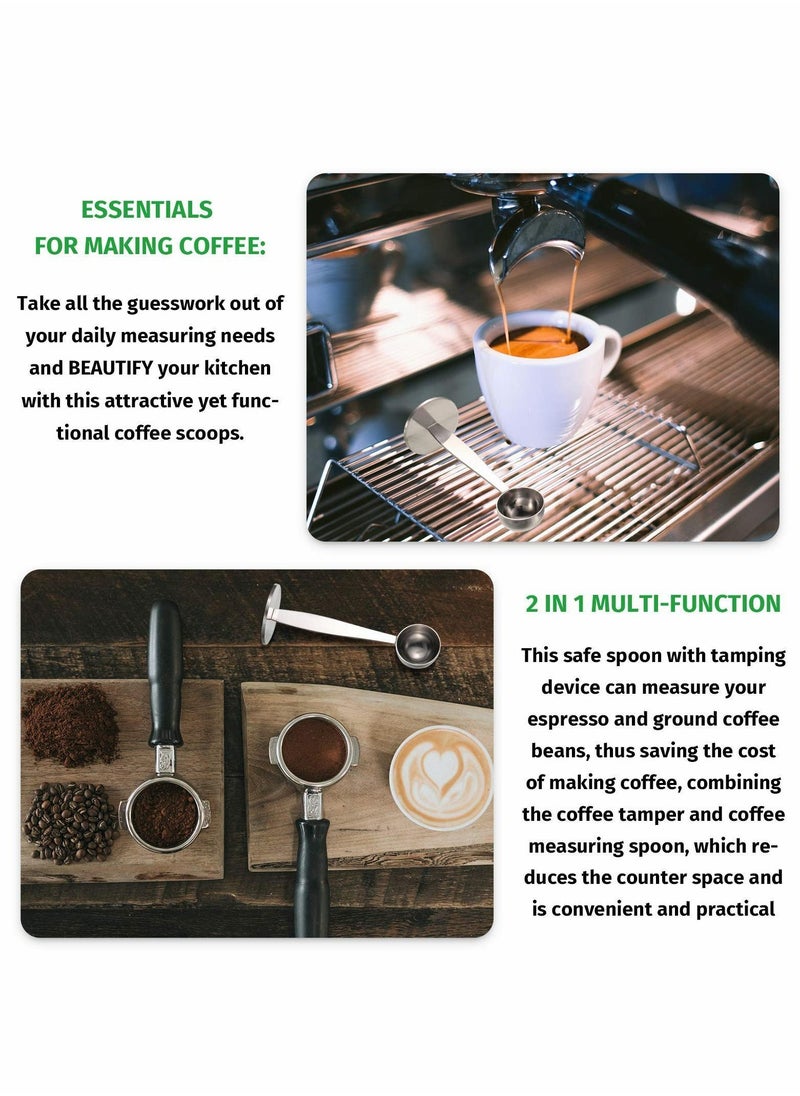 NIBEMINENT Coffee Scoop Stainless Steel Espresso Tamper 51 mm Two in One Measuring and for Bean Press Grinding Pressing, 15 ml 2 Pieces  - Image 4