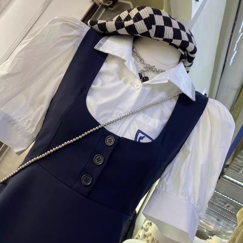 2024 Summer Korean Style Strappy Dress Shirt Set Strap Skirt  - Image 4