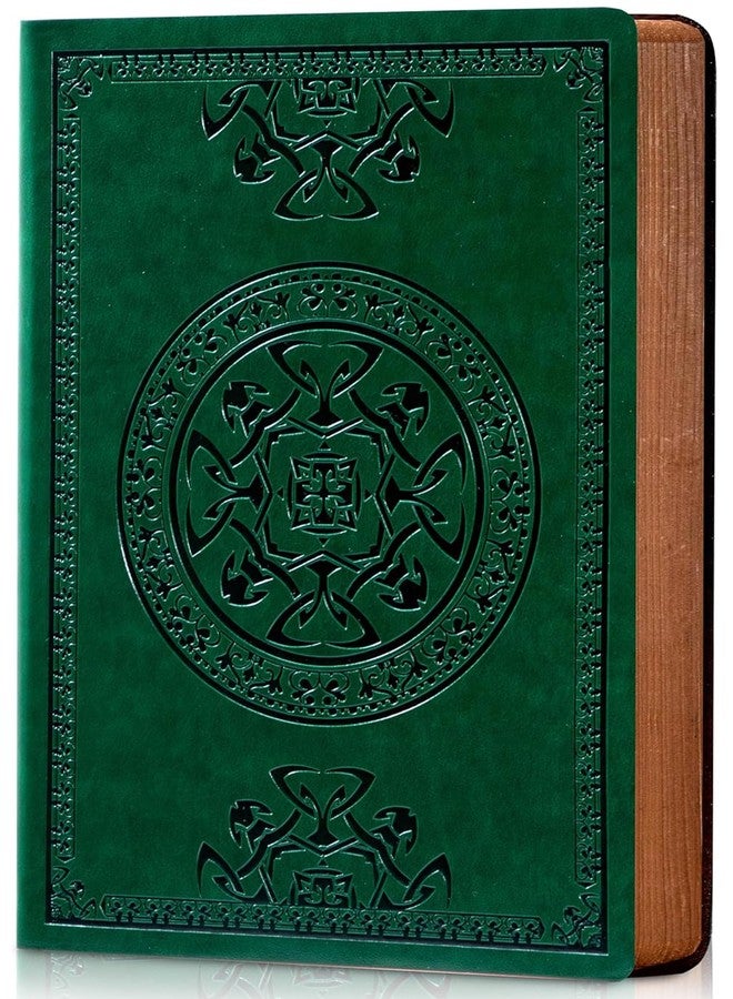 CAGIE Lined Journal for Men Soft Cover Notebook Leather Journals for Writing, 180 Lay Flat Vintage Mens Journal Personal Diary, 5.7'' X 8.3'', Dark Green - Image 1