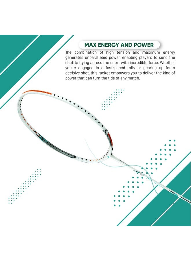 Apacs أباكس زد-زيغلر ريبورن (غير مشدود، 42 رطل توتر عالي) أقصى طاقة وقوة | عمود نحيف | صنع في فيتنام | مضرب بادل مصنوع من الجرافيت الياباني 100% مع غطاء كامل مجاني (أبيض) - Image 3