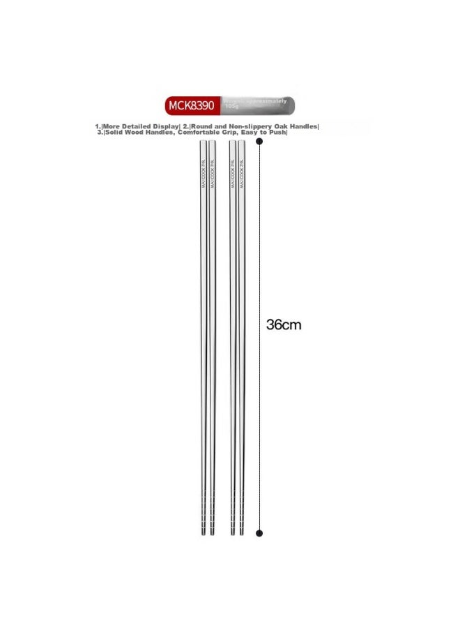 MAX COOK Meichun 316l Stainless Steel Hot Pot Chopsticks, Deep-frying Chopsticks, Hot Pot Chopsticks, Extended Chopsticks, 36cm Two Pairs, Mck8390 - Image 4