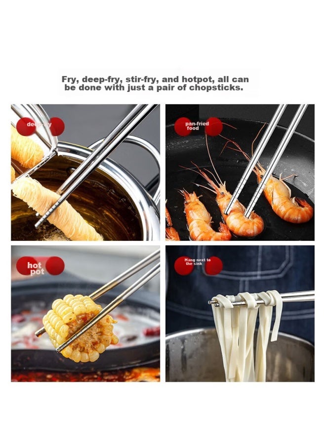 MAX COOK Meichun 316l Stainless Steel Hot Pot Chopsticks, Deep-frying Chopsticks, Hot Pot Chopsticks, Extended Chopsticks, 36cm Two Pairs, Mck8390 - Image 3