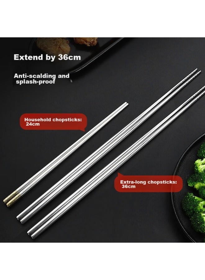 MAX COOK Meichun 316l Stainless Steel Hot Pot Chopsticks, Deep-frying Chopsticks, Hot Pot Chopsticks, Extended Chopsticks, 36cm Two Pairs, Mck8390 - Image 5