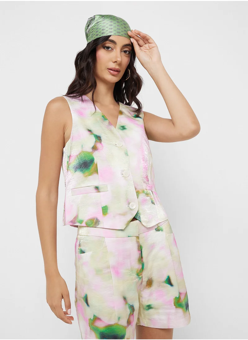 فيرو مودا Printed Pocket Detailed Waistcoat