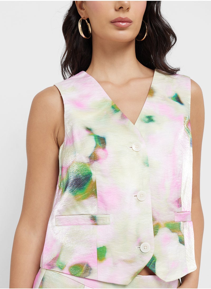 VERO MODA Printed Pocket Detailed Waistcoat  - Image 3